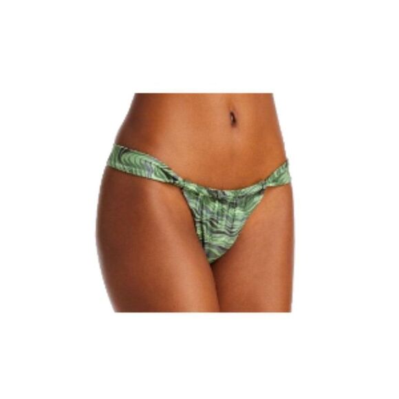 Cult Gaia Manon Printed Halter Bikini Top + Bottoms  Set XL Green NWT - Picture 3 of 4